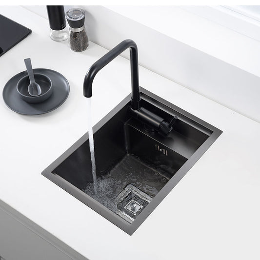 Black Kitchen sink Hidden Single bowl Bar Small Size sink Stainless Steel Balcony sink Concealed black kitchen sink Bar sink - Arfolk