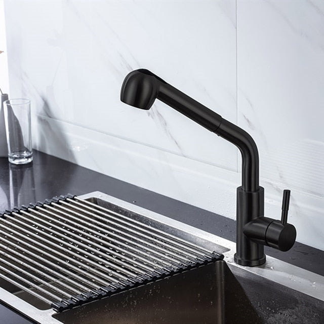 Kitchen Faucet Black Kitchen Tap  Pull Out  Kitchen Sink Mixer Tap Brushed Nickle Stream Sprayer Head Chrome Kitchen Water Tap - Arfolk