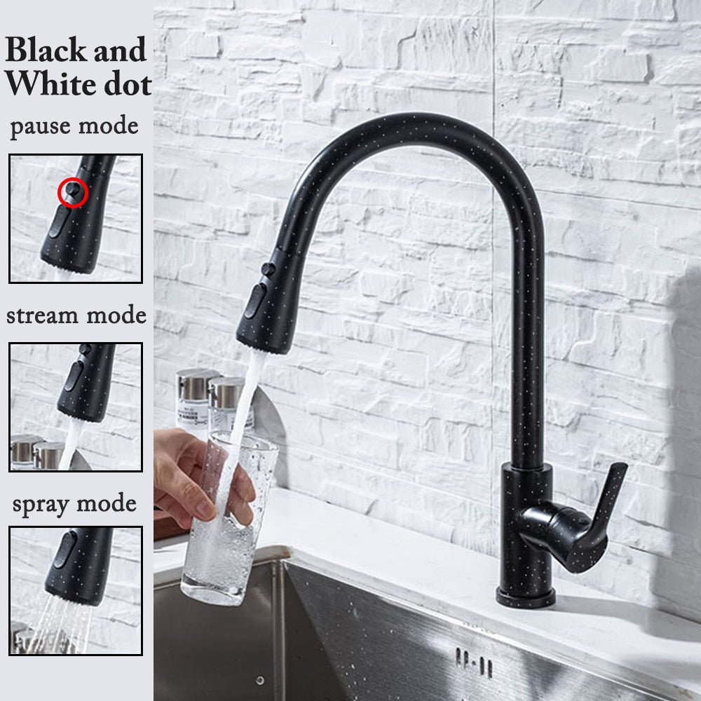 Kitchen Faucet Black Kitchen Tap  Pull Out  Kitchen Sink Mixer Tap Brushed Nickle Stream Sprayer Head Chrome Kitchen Water Tap - Arfolk