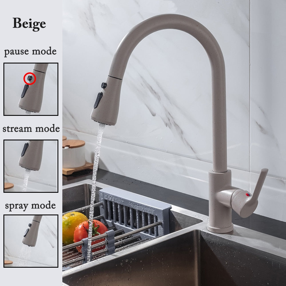 Kitchen Faucet Black Kitchen Tap  Pull Out  Kitchen Sink Mixer Tap Brushed Nickle Stream Sprayer Head Chrome Kitchen Water Tap - Arfolk