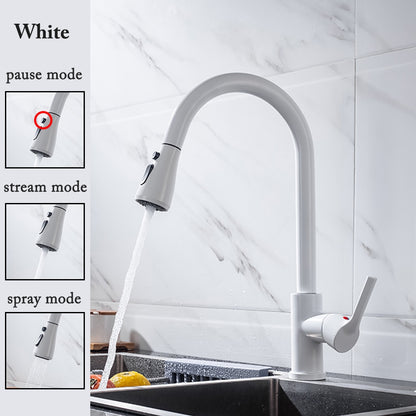 Kitchen Faucet Black Kitchen Tap  Pull Out  Kitchen Sink Mixer Tap Brushed Nickle Stream Sprayer Head Chrome Kitchen Water Tap - Arfolk