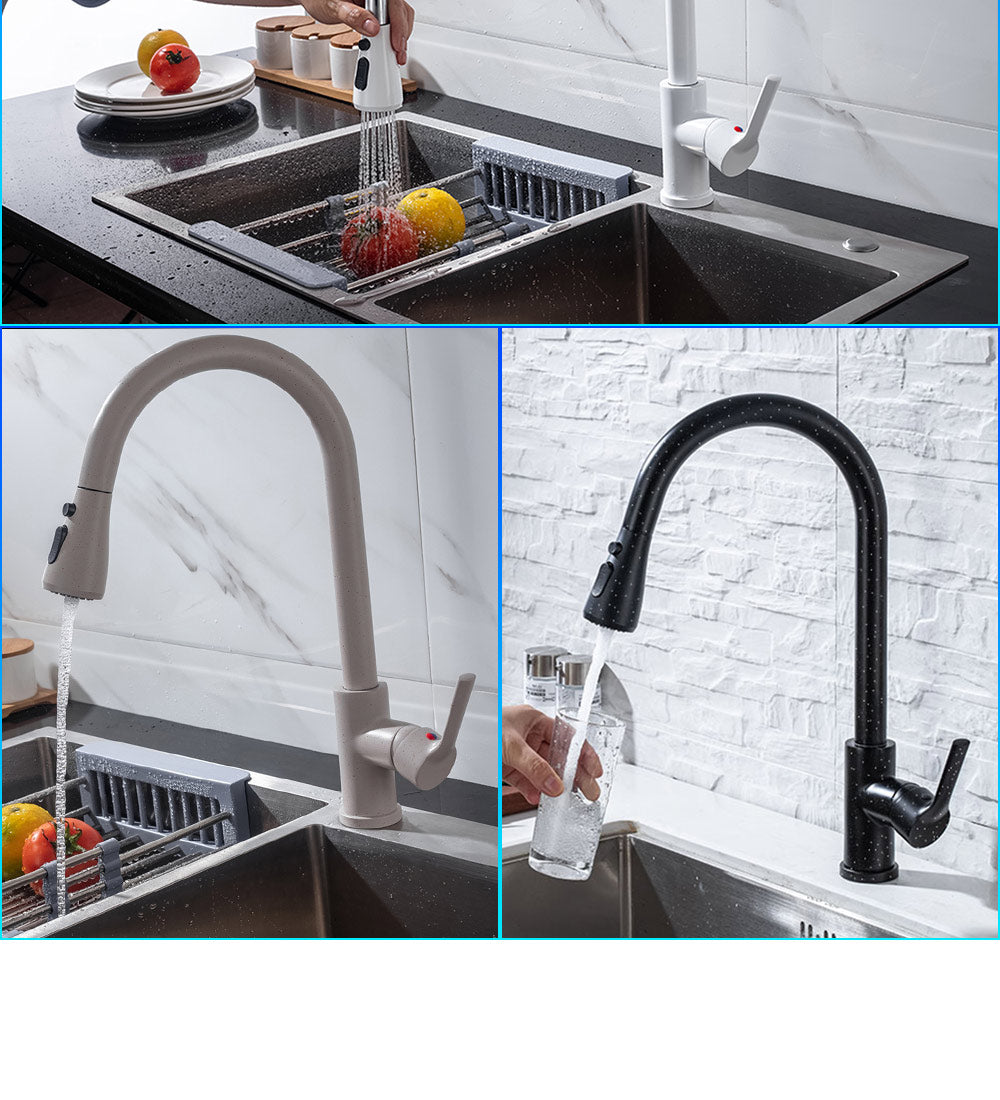 Kitchen Faucet Black Kitchen Tap  Pull Out  Kitchen Sink Mixer Tap Brushed Nickle Stream Sprayer Head Chrome Kitchen Water Tap - Arfolk